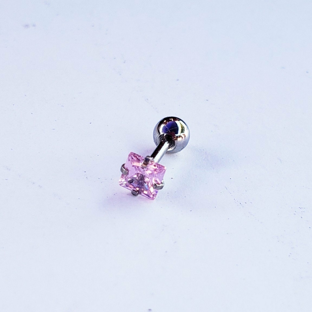16g square Tragus helix conch cartilage piercing